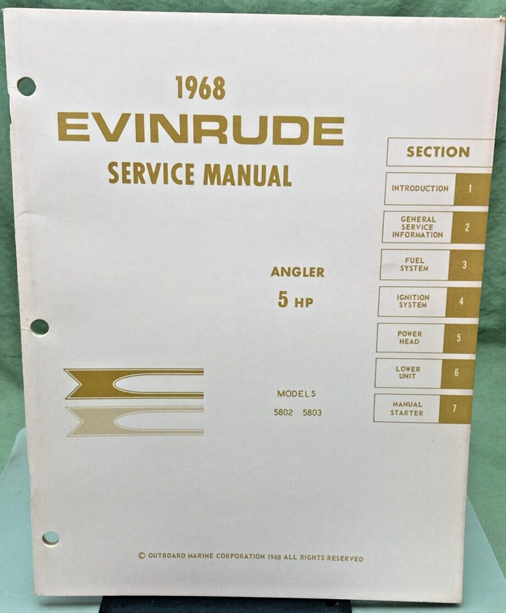 EVINRUDE 4479 4478 SERVICE MANUAL LOT 1968