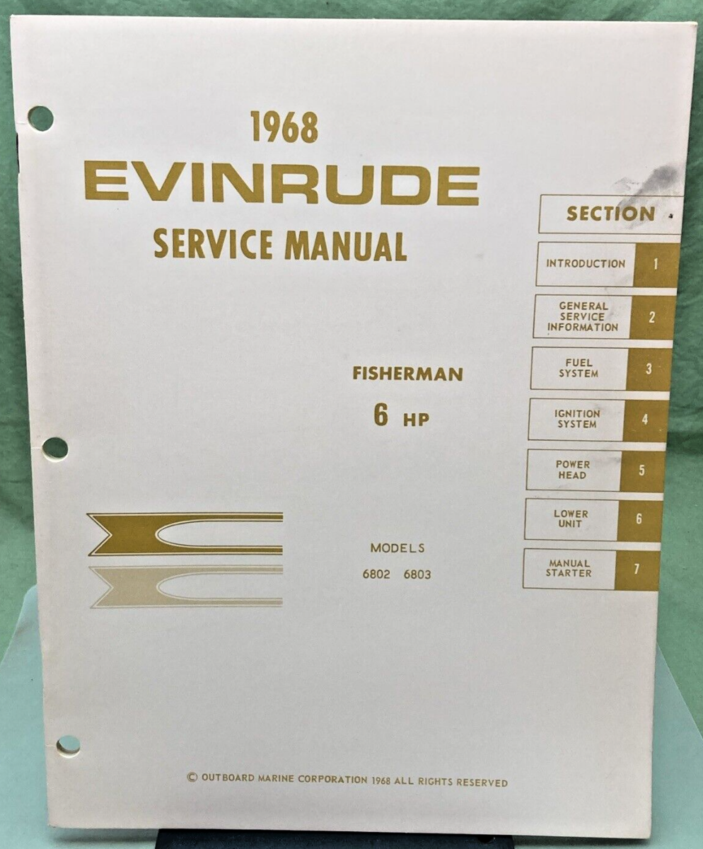 EVINRUDE 4479 4478 SERVICE MANUAL LOT 1968