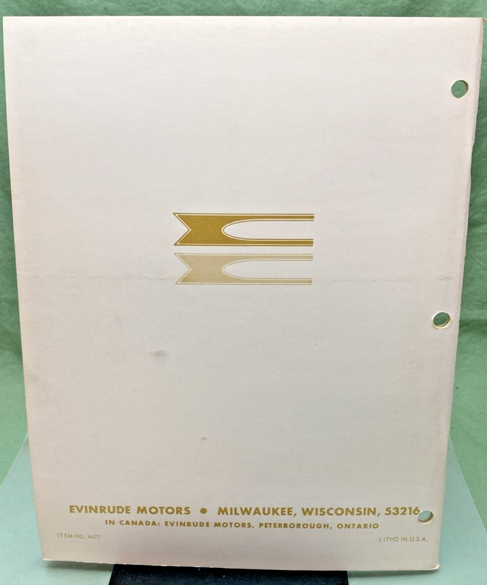EVINRUDE 4477 4476 SERVICE MANUAL LOT 1968