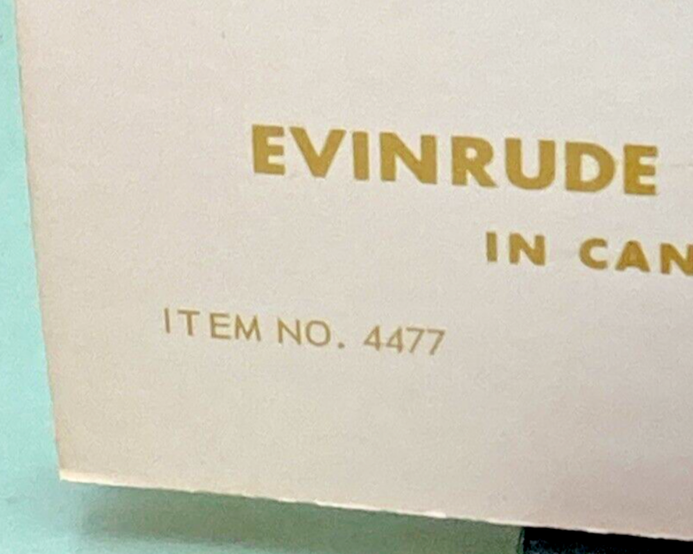 EVINRUDE 4477 4476 SERVICE MANUAL LOT 1968