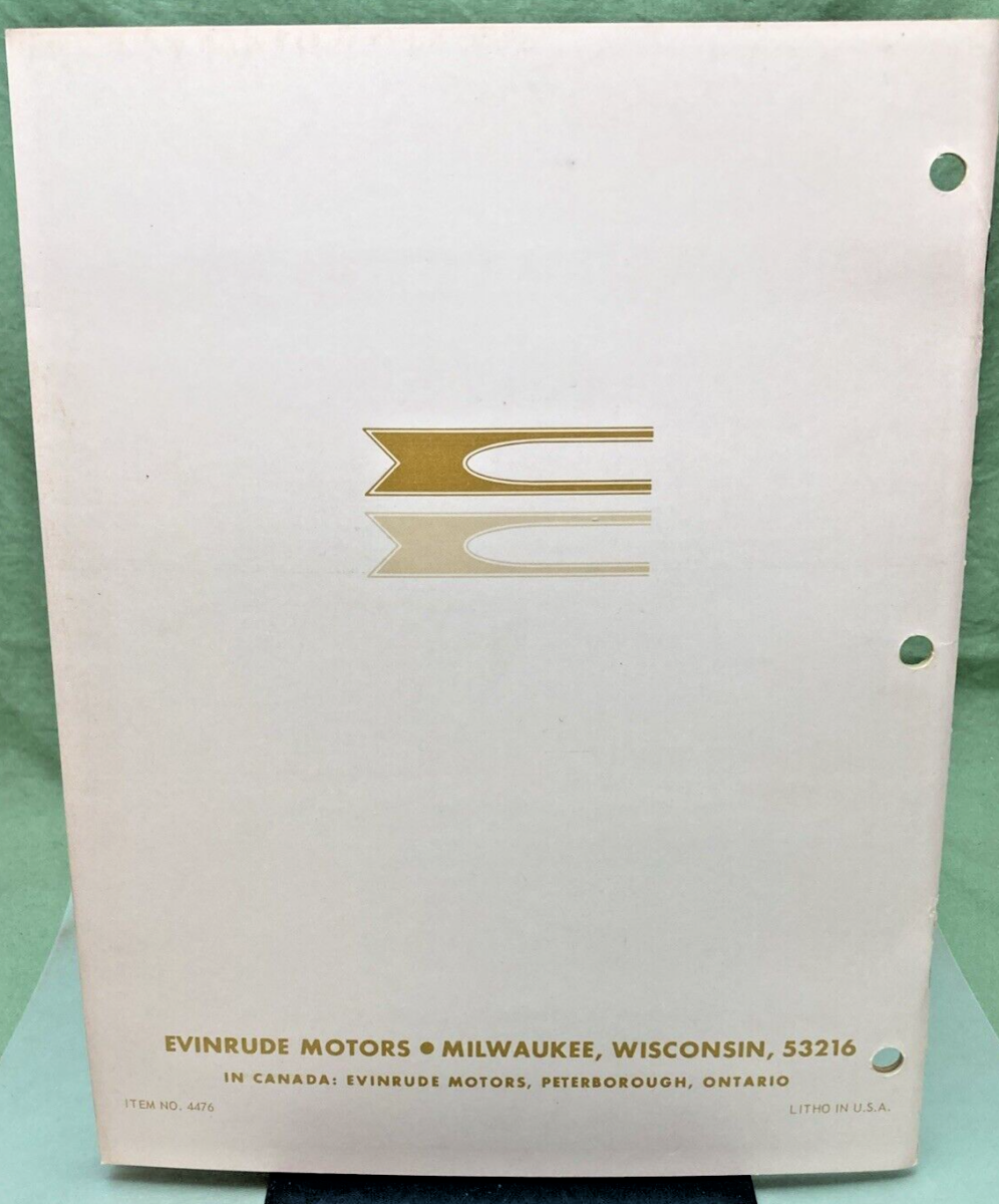 EVINRUDE 4477 4476 SERVICE MANUAL LOT 1968