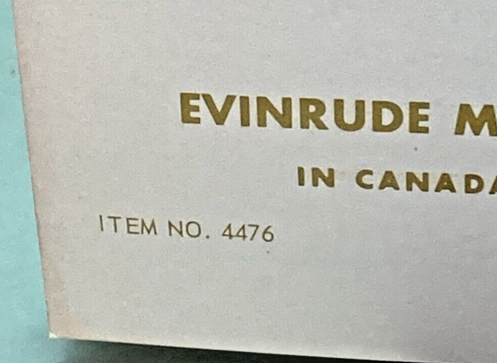 EVINRUDE 4477 4476 SERVICE MANUAL LOT 1968