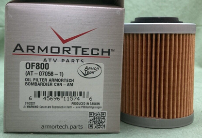 NEW ARMORTECH OF800 (AT-07058-1) OIL FILTER FITS BOMBARDIER CAN-AM ATV