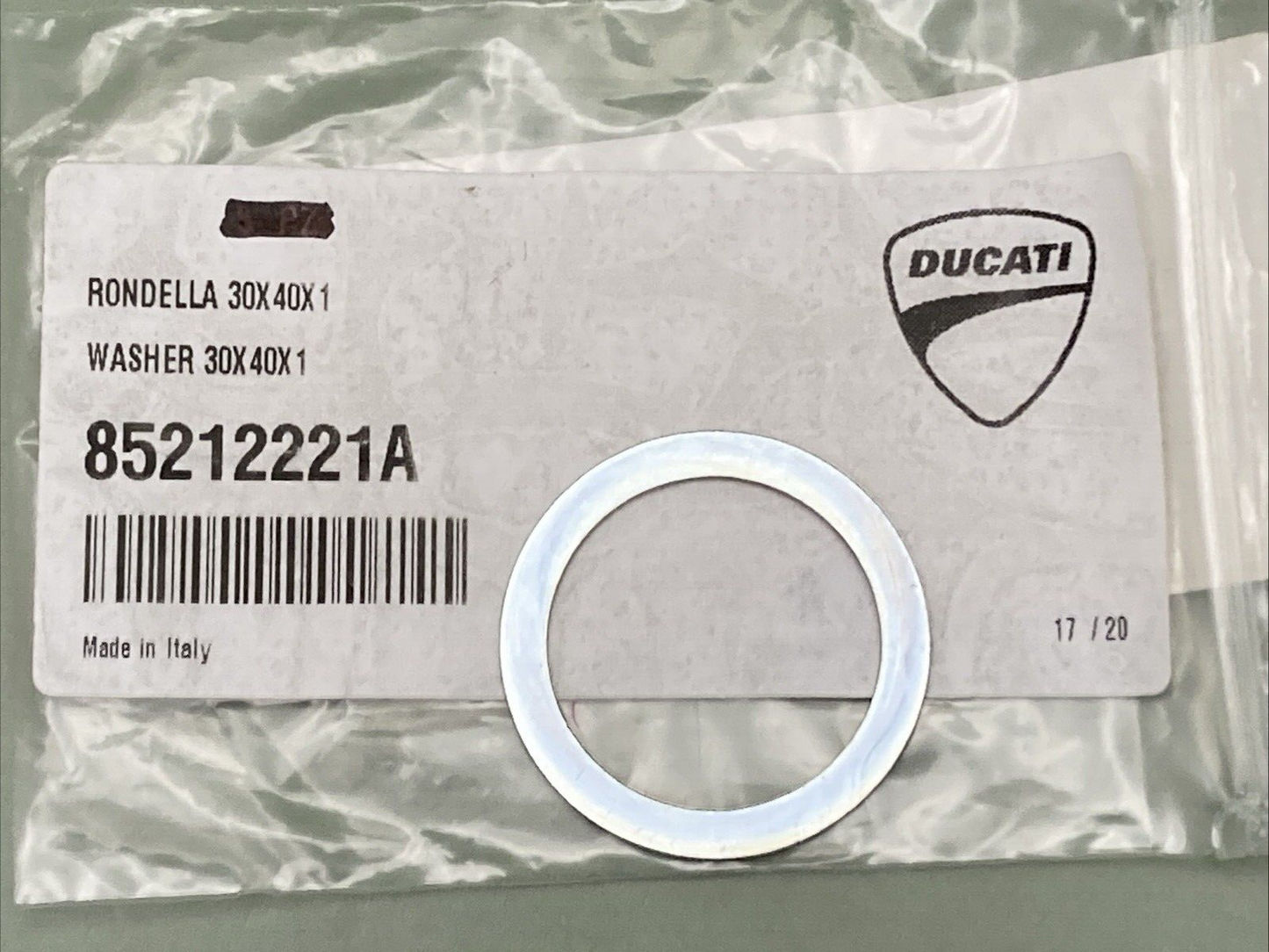 NEW GENUINE DUCATI 85212221A WASHER 30X40X1