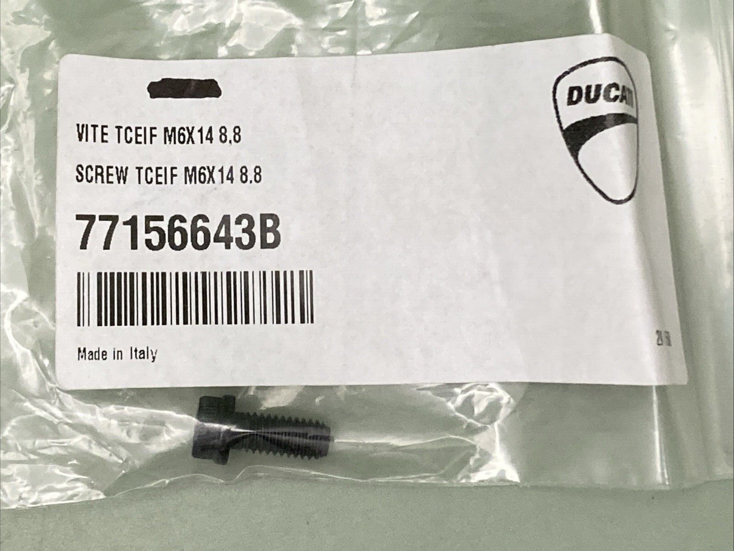 NEW GENUINE DUCATI 77156643B SCREW M6X 14 8.8