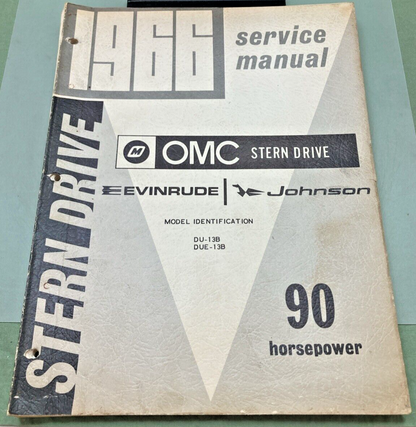 OMC JOHNSON EVINRUDE 381428 STERN DRIVE 90 HP SERVICE MANUAL 1966