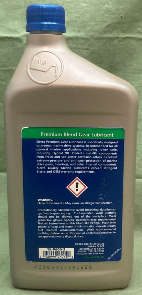 NEW SIERRA 18-9600-2 PREMIUM BLEND GEAR LUBRICAN 1 QT FOR MARINE DRIVE SYSTEMS