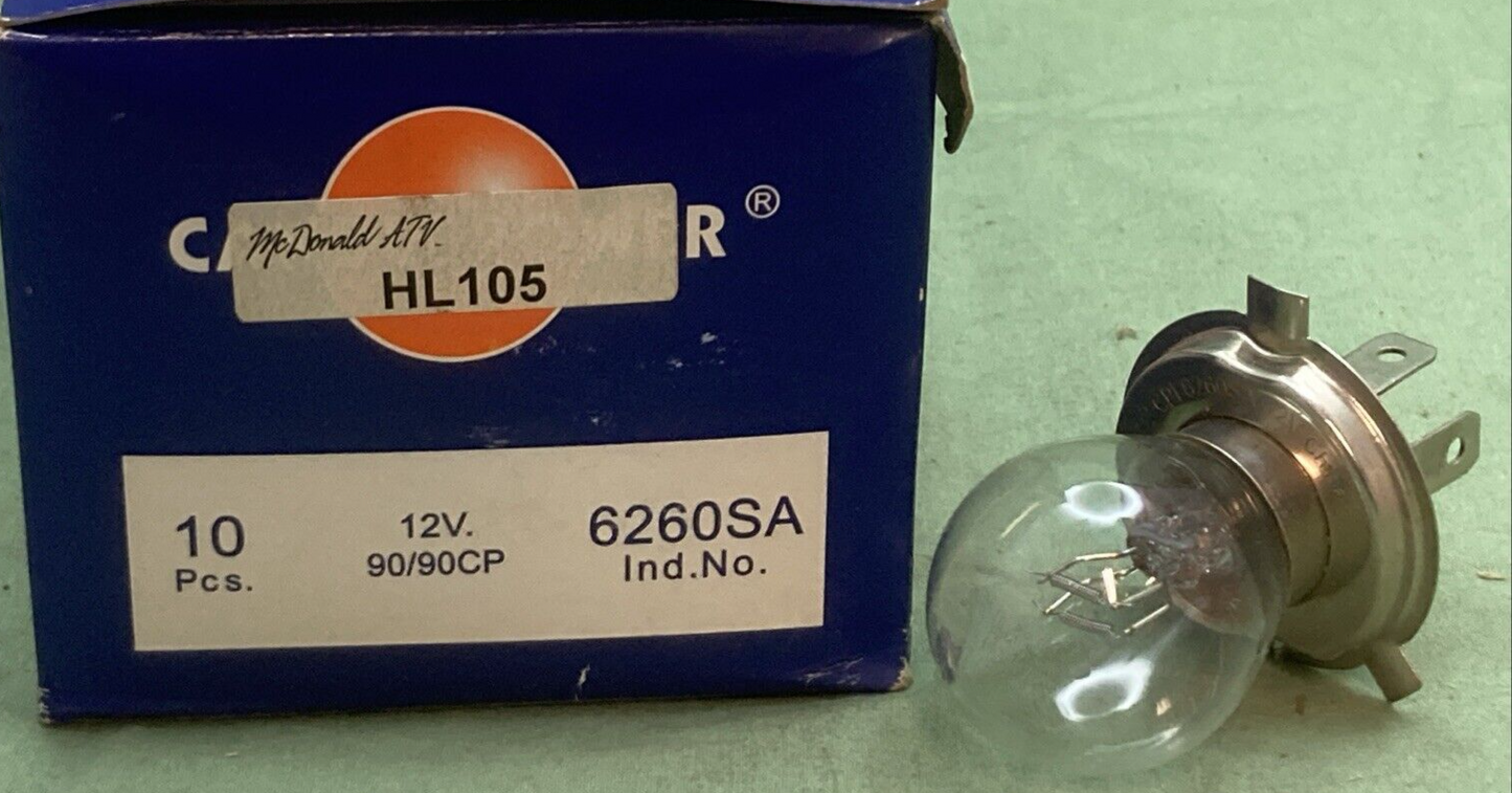 QTY 10 NEW CANDLEPOWER 6260SA MINIATURE LAMPS 12V 90/90CP 60-60W CLEAR BULBS