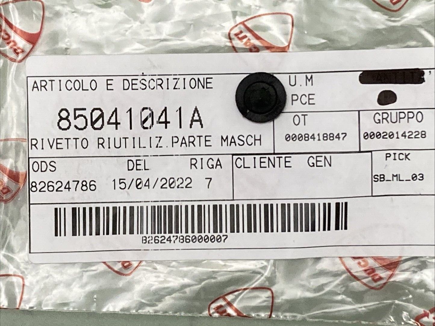 QTY 5 NEW GENUINE DUCATI 85041041A RIVET, MALE