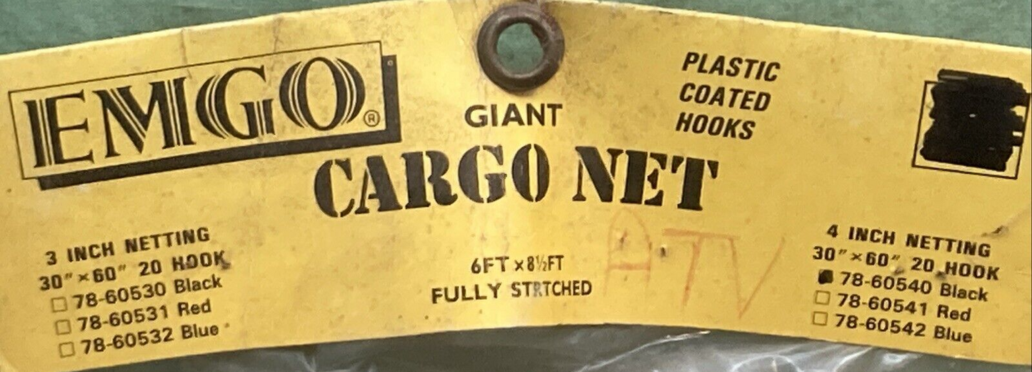 NEW EMGO 78-60540 CARGO NET BLACK 32"X60" EXPANDABLE