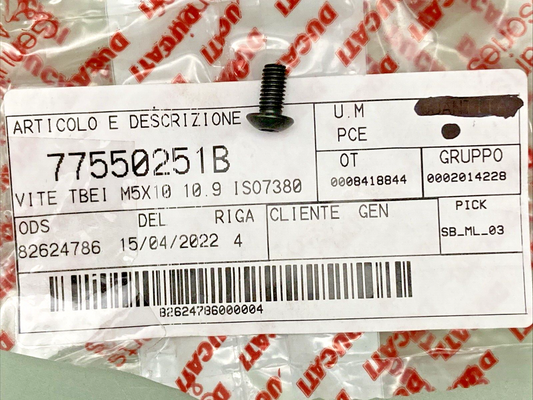 QTY 5 NEW GENUINE DUCATI 77550251B SCREW 5X10
