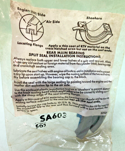 NEW SA603 REAR MAIN BEARING SPLIT SEAL INSTALLATION