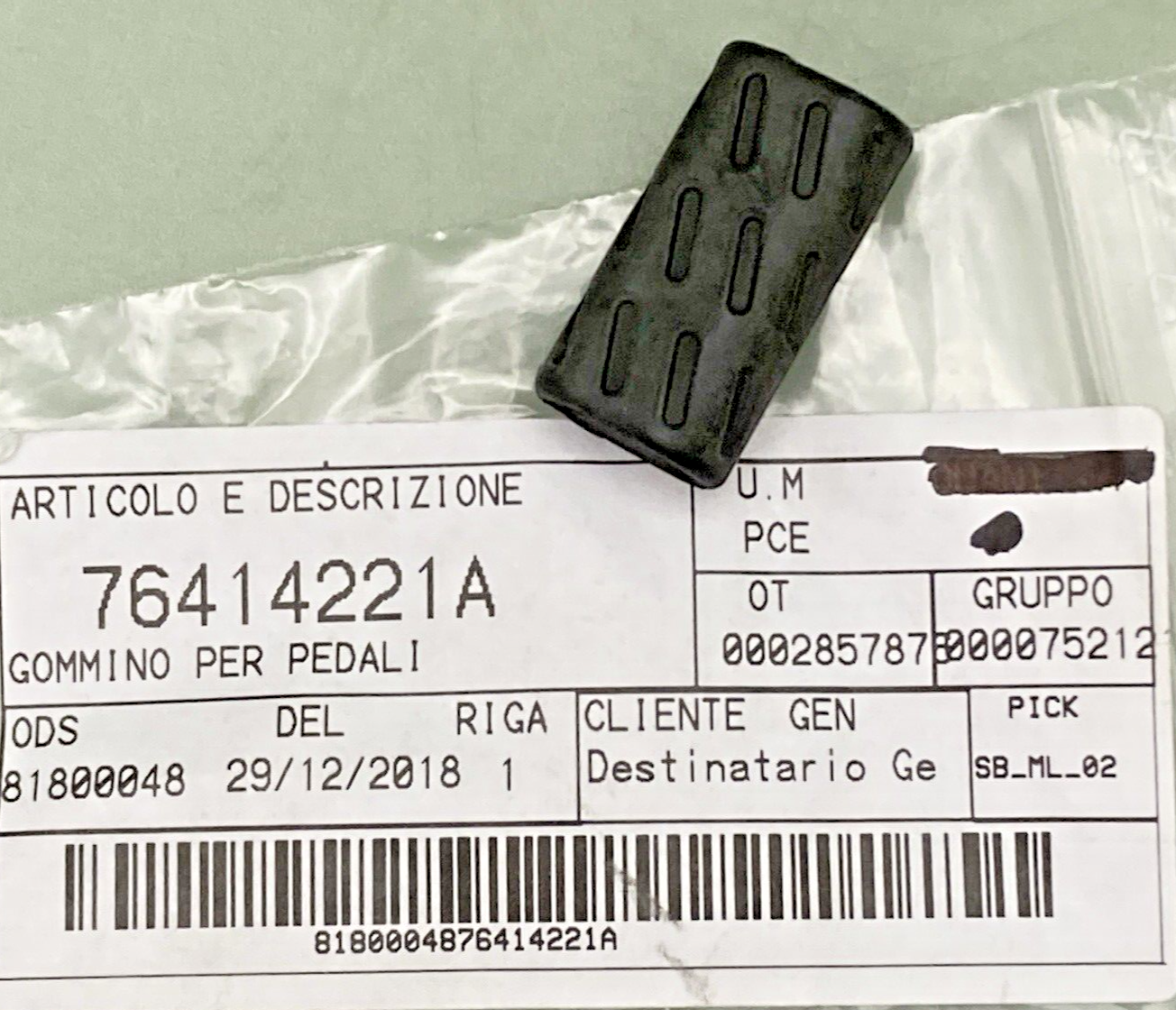 NEW GENUINE DUCATI 76414221A COVER PEDAL