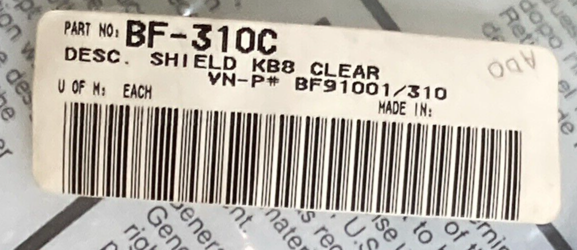 NEW GENUINE Bieffe BF-310C HELMET VISOR FACE SHIELD CLEAR W/ RATCHET KIT