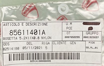 NEW GENUINE DUCATI 85611401A WASHER 5.2X11X0.8