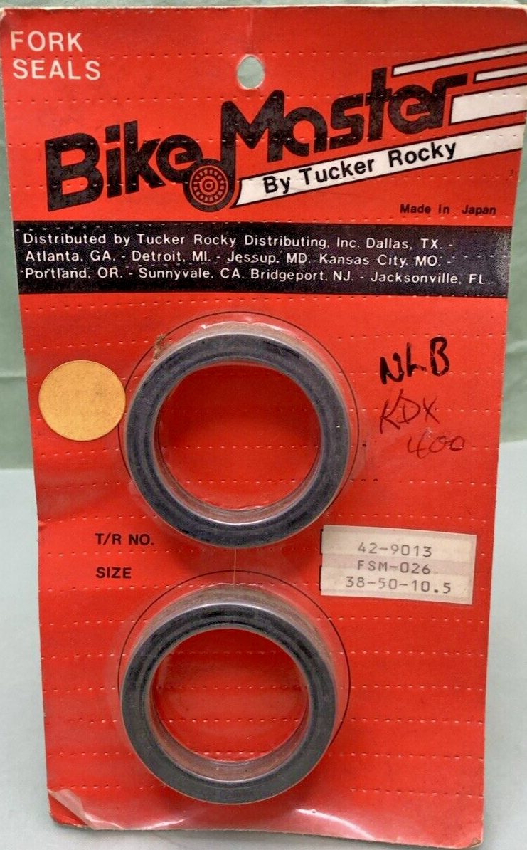 NEW BIKE MASTER 42-9013 FORK SEALS KIT, FSM-026, 38mm x 50mm x 10.5mm
