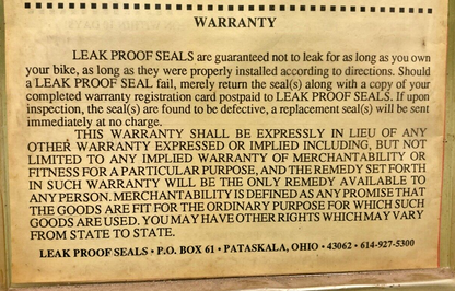 NEW LEAK PROOF SEALS 5242 FORK SEAL KIT, 41.65mm X 55mm, 42MM FORK