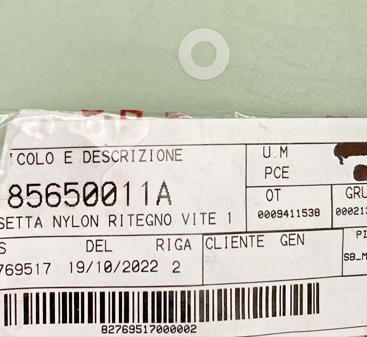 QTY 7 NEW GENUINE DUCATI 85650011A NYLON WASHER