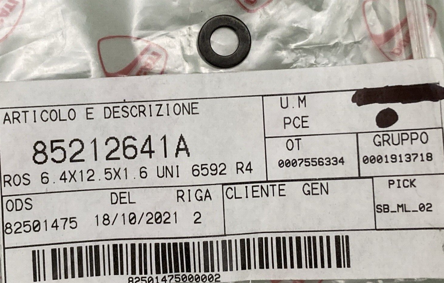 NEW GENUINE DUCATI 85212641A PACK- WASHER 6.4X12.5X1.6