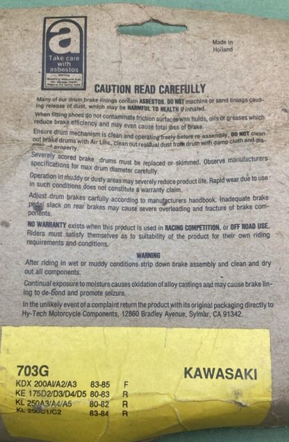 NEW GENUINE EBC 703G BRAKE SHOES GROOVED OFF-ROAD FOR KAWASAKI MOTO-X ATV UTV