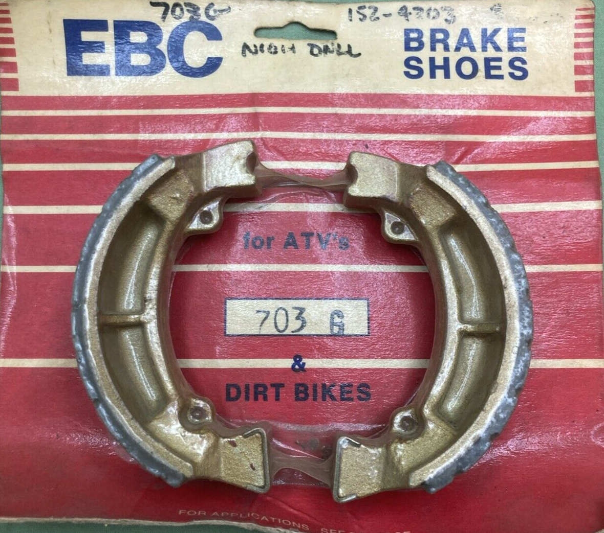NEW GENUINE EBC 703G BRAKE SHOES GROOVED OFF-ROAD FOR KAWASAKI MOTO-X ATV UTV