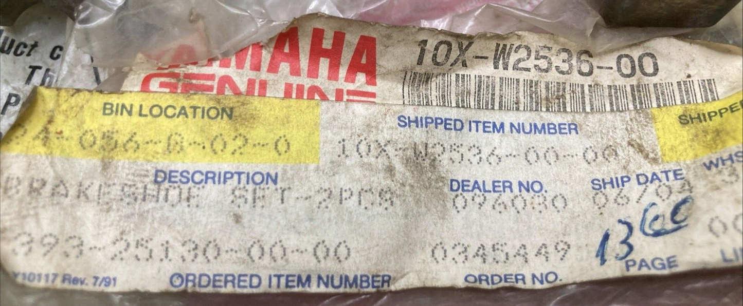 NEW GENUINE YAMAHA 10X-W2536-00 BRAKE SHOE SET OFF-ROAD MOTORCYCLE