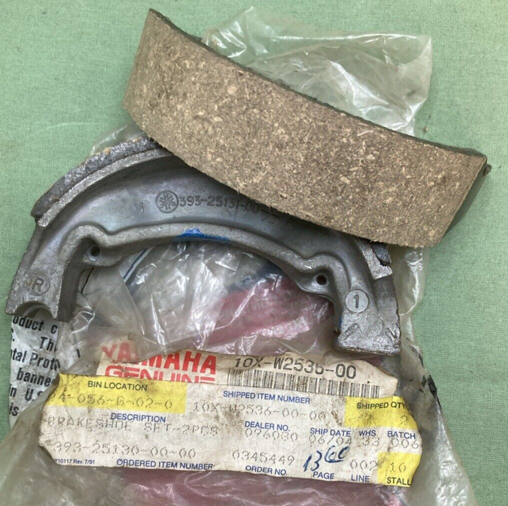 NEW GENUINE YAMAHA 10X-W2536-00 BRAKE SHOE SET OFF-ROAD MOTORCYCLE
