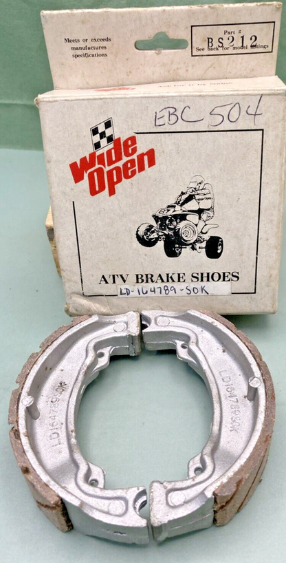NEW REPLACES WIDE OPEN BS212 ATV BRAKE SHOES,  LD-164789-SOK PN 7600-114