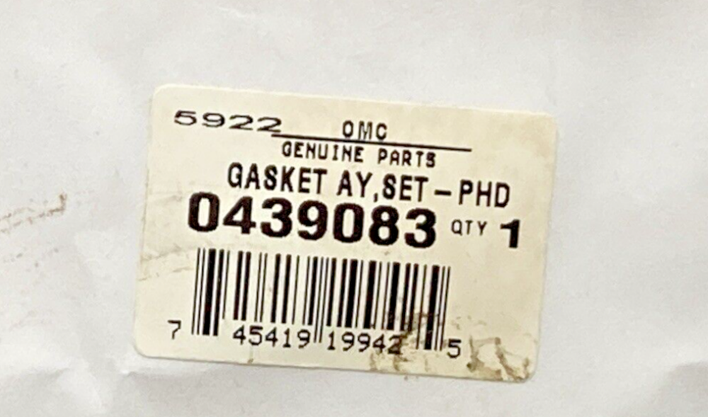 NEW OMC 0439083 GASKET SET, INCOMPLETE KIT
