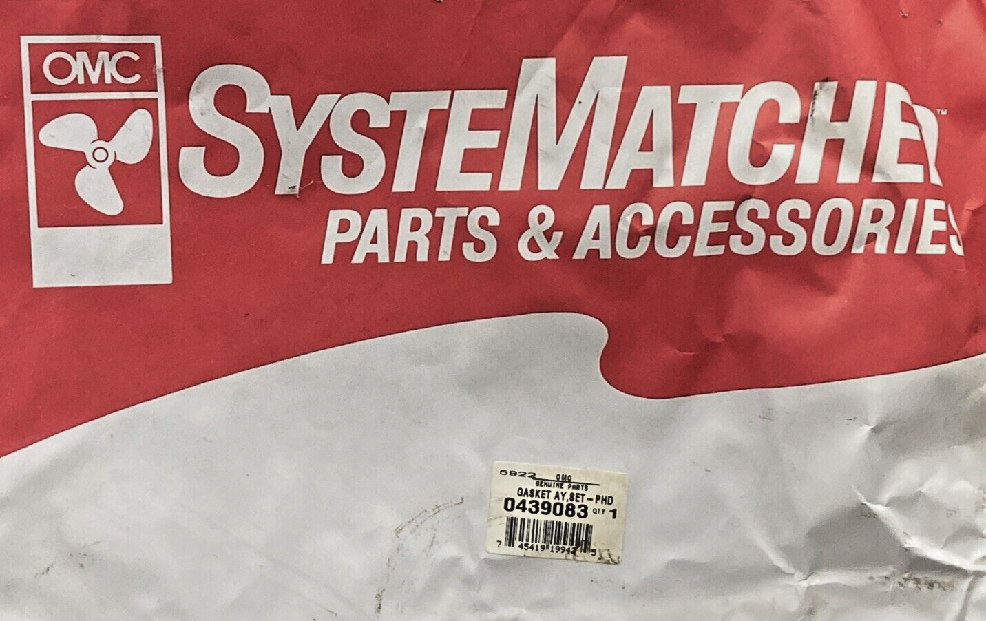 NEW OMC 0439083 GASKET SET, INCOMPLETE KIT