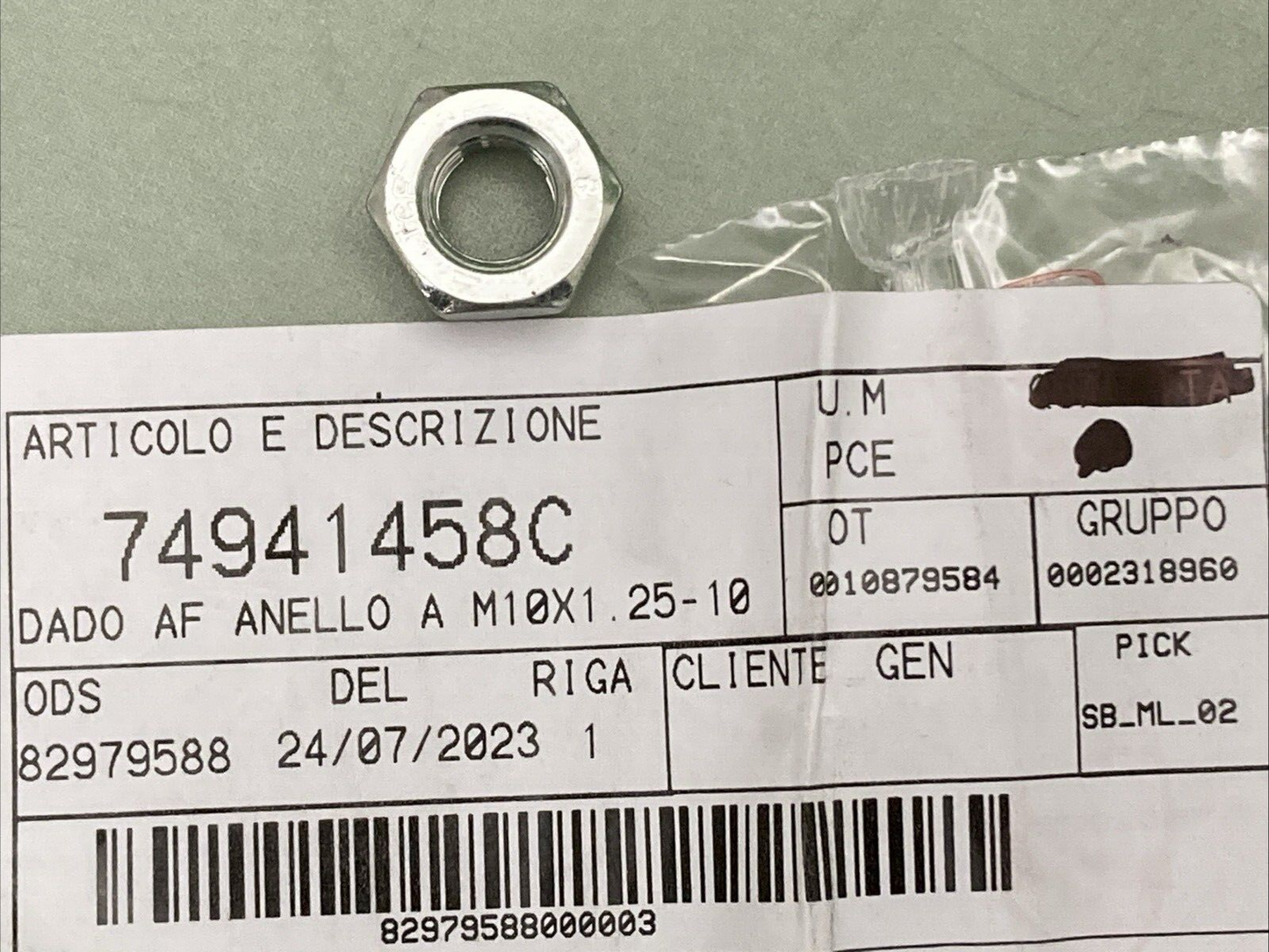 NEW GENUINE DUCATI 74941458C NUT M10X1.25