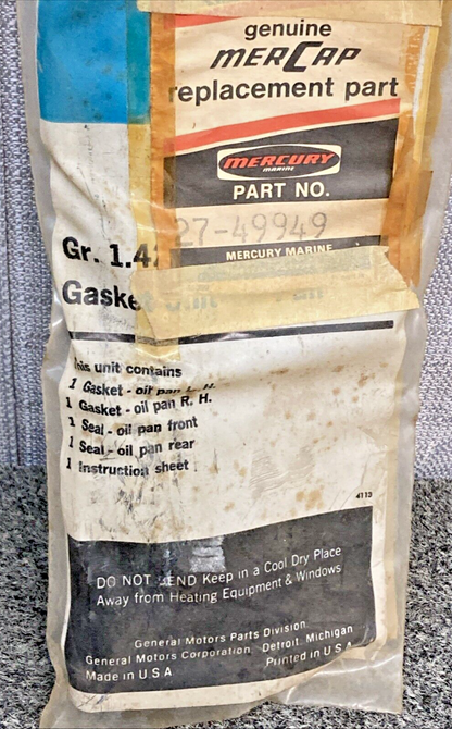 NEW MERCURY 27-49949 OIL PAN GASKET SET