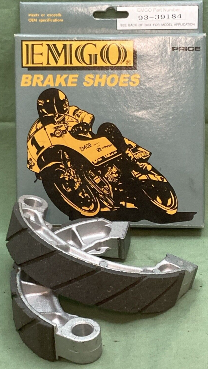 NEW EMGO 93-39184 BRAKE SHOE SET GROOVED REAR FOR HONDA ATV