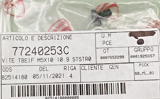 NEW GENUINE DUCATI 77240253C SCREW M5X10