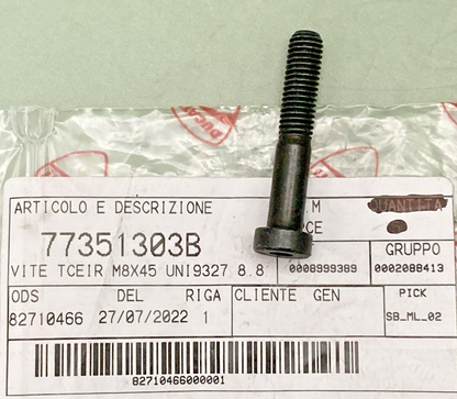 NEW GENUINE DUCATI 77351303B SCREW TCEIR M8X45 UNI9327 8.8