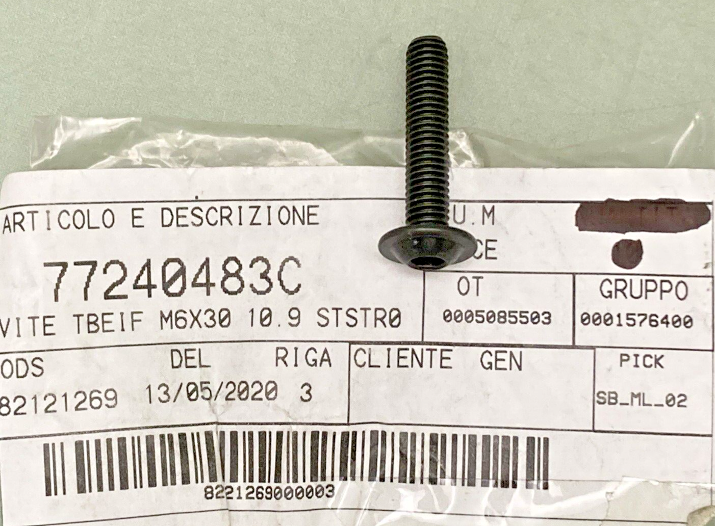 NEW GENUINE DUCATI 77240483C SCREW M6X30