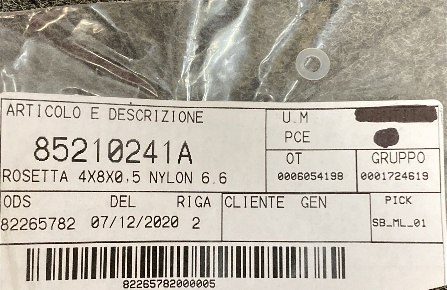 NEW GENUINE DUCATI 85210241A WASHER, NYLON 4X8X0.5