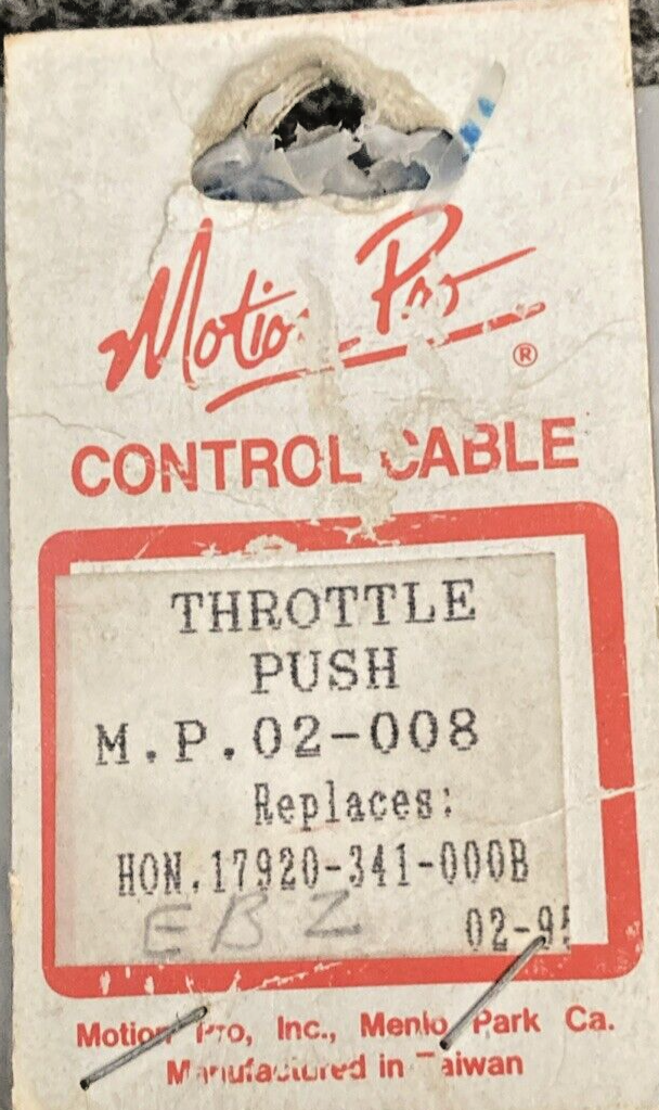 NEW MOTION PRO 02-008 BLACK VINYL FRONT BRAKE CABLE