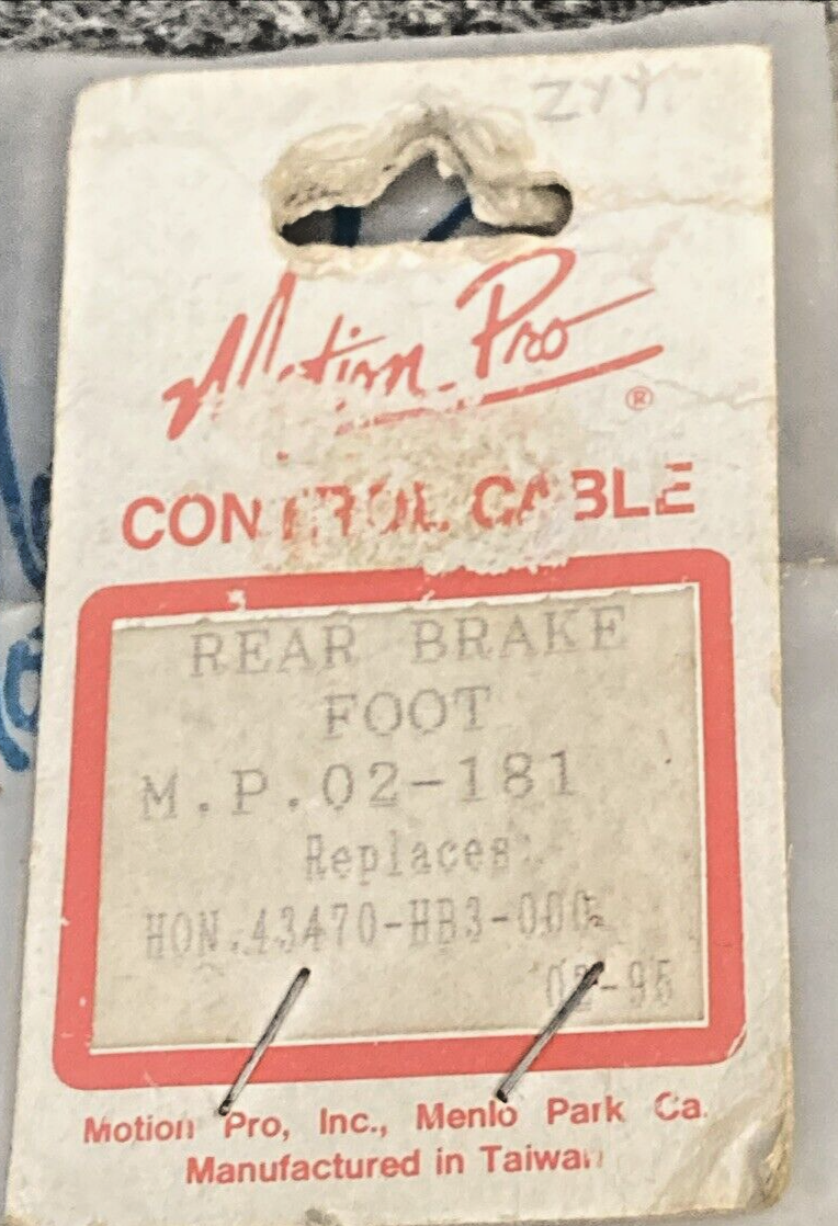 NEW MOTION PRO 02-181 REAR BRAKE FOOT CABLE, BLACK VINYL, HONDA 43470-HB3-000