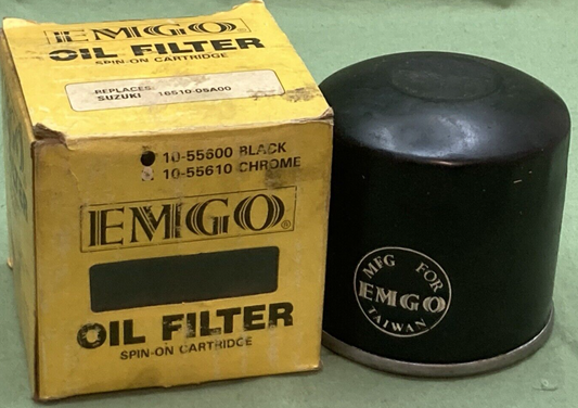 NEW GENUINE EMGO 10-55600 OIL FILTER BLACK SPIN-ON FOR SUZUKI MOTORCYCLE