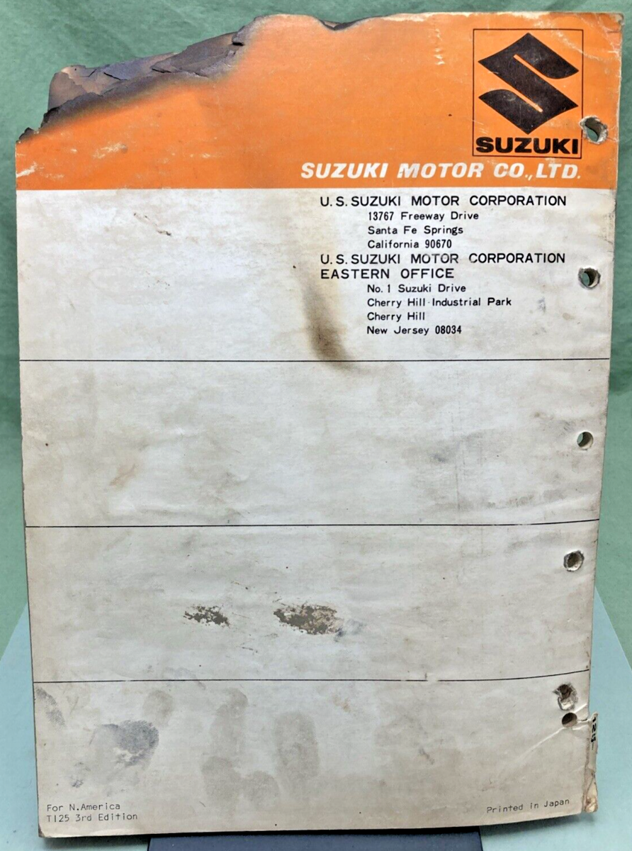 GENUINE SUZUKI T125 PARTS CATALOGUE 1971