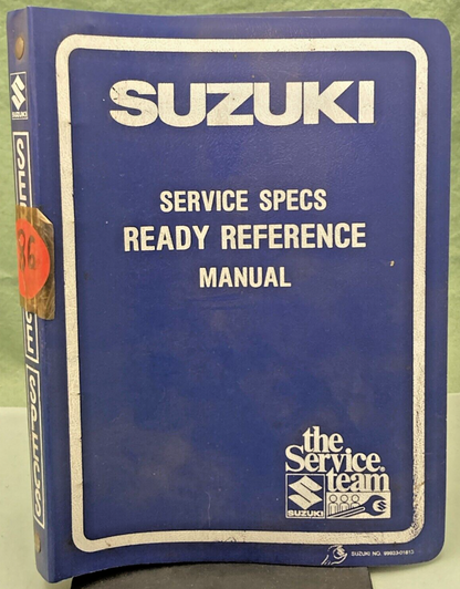 GENUINE SUZUKI 99923-03861 G MODEL READY REFERENCE SERVICE SPECIFICATION 1986