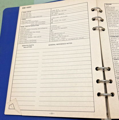 GENUINE SUZUKI 99923-00739 C MODEL READY REFERENCE SERVICE SPECIFICATIONS 1977