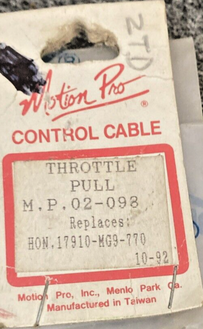 NEW MOTION PRO 02-092 CLUTCH CABLE, BLACK VINYL