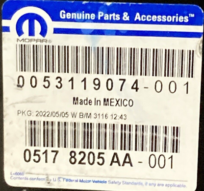 NEW GENUINE MOPAR 05178205AA Rail Rear Cover, Left