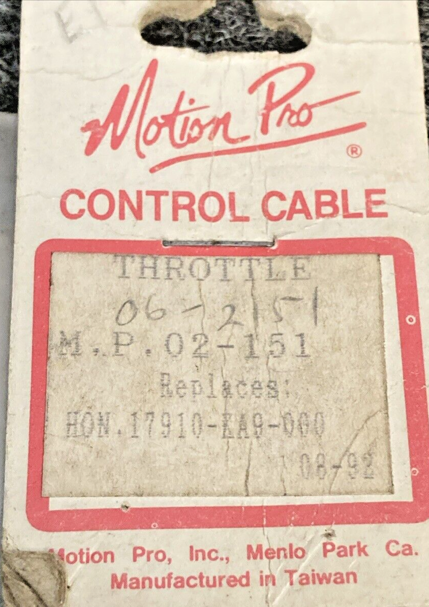 NEW MOTION PRO 02-151 THROTTLE CABLE, HONDA XR100 XR100R