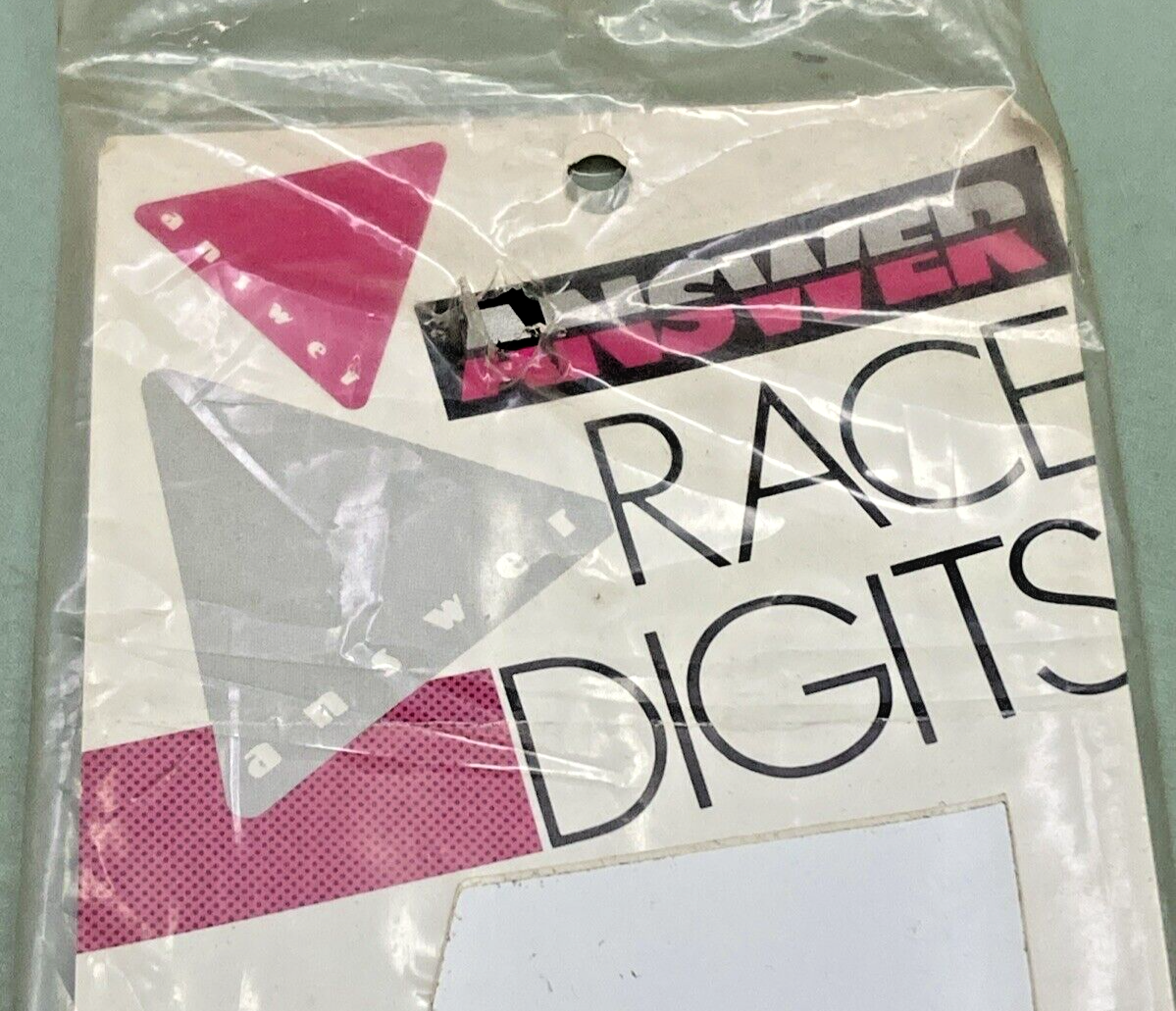 NEW ANSWER RACE DIGITS WHITE VINYL #4 DECAL 8"