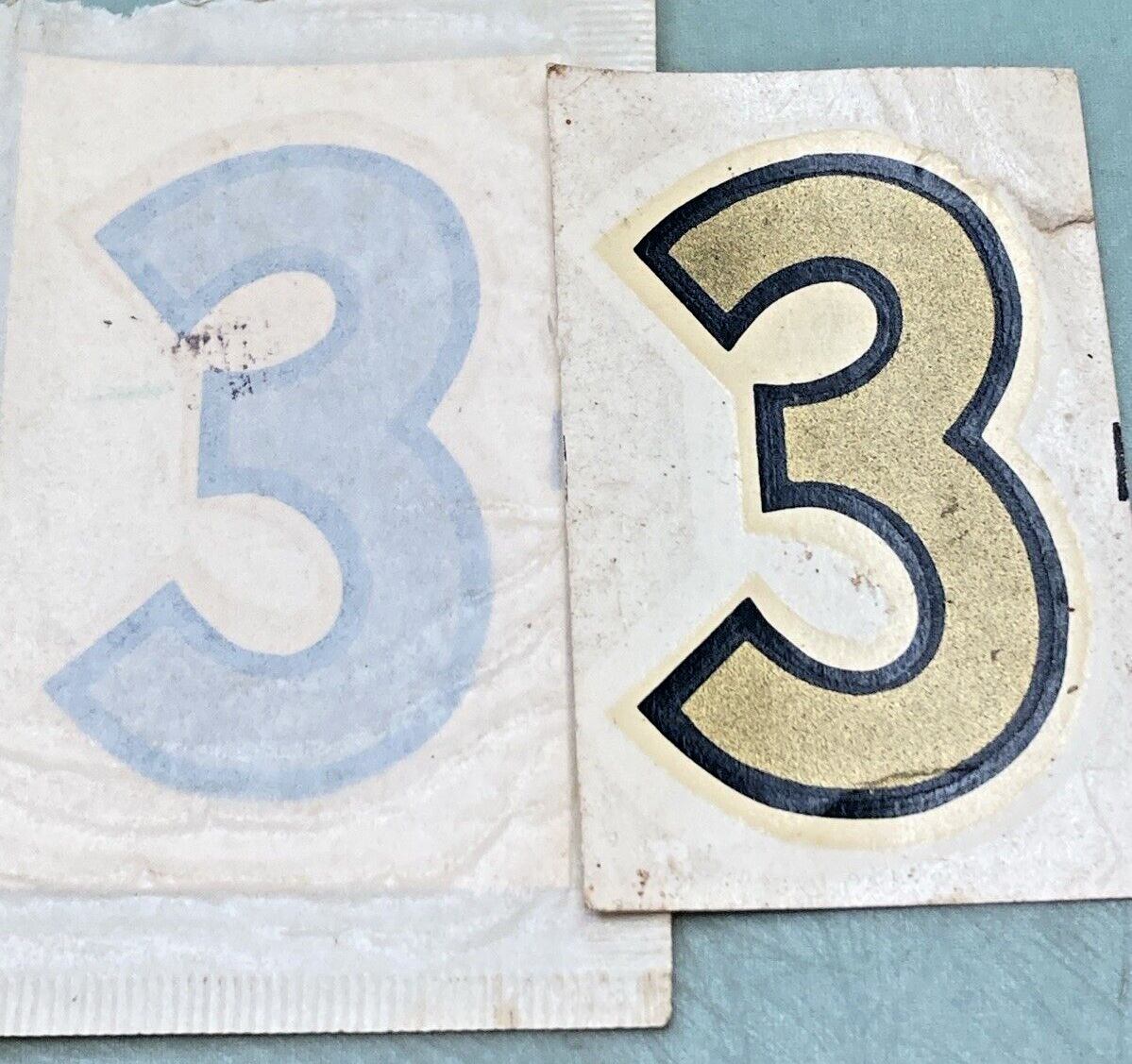 NEW DURO DECAL CO 2" NUMBERS 3 AND 6 BLACK AND GOLD