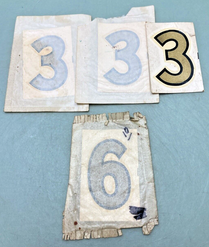NEW DURO DECAL CO 2" NUMBERS 3 AND 6 BLACK AND GOLD