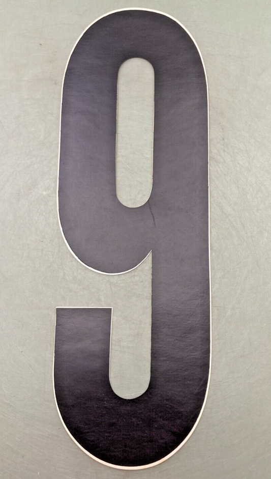 QTY 2 NEW BLACK VINYL 10" NUMBER 9 DECAL